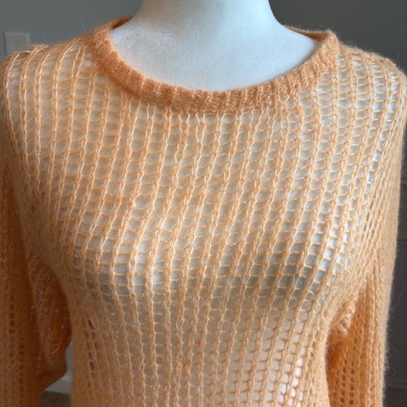 Free People Light & Lofty Pullover Sweater Alpaca Mango Orange Size XS - Picture 3 of 12